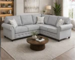 Grey Luxury Corner Sofa – Classic Elegance, Comfort & Sophisticated Style