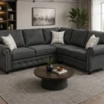 Charcoal Corner Sofa – Modern Comfort with Classic Elegance