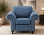 Oakland Sofa – Luxury Blue Curved Arm Design - Premium Comfort & Elegant Finish