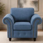 Oakland Sofa – Luxury Blue Curved Arm Design - Premium Comfort & Elegant Finish