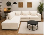 Modern off white L-Shaped Sectional Sofa | Elegant Luxury Corner Couch