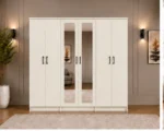 Modern 6 Door Wardrobe with 2 Full-Length Mirrors Spacious Bedroom Storage - Custom Colours & Sizes Available