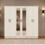 Modern 6 Door Wardrobe with 2 Full-Length Mirrors Spacious Bedroom Storage - Custom Colours & Sizes Available