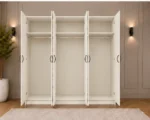 Modern 6 Door Wardrobe with 2 Full-Length Mirrors Spacious Bedroom Storage - Custom Colours & Sizes Available - Image 3