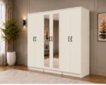 Modern 6 Door Wardrobe with 2 Full-Length Mirrors Spacious Bedroom Storage - Custom Colours & Sizes Available - Image 2