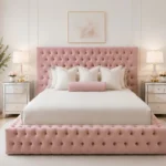Pink Velvet Palace – Luxury 200 × 200 cm Upholstered Bed