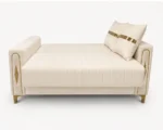 Luxury Turkish Sofa Bed – Cream Colure 3 Seater Sofa Bed with Gold Accents - Image 3