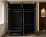 4 Door Mirrored Wardrobe with 4 Drawers – Stylish Bedroom Furniture - Image 4