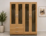 Large 4 Door Mirrored Wardrobe Featuring 4 Mirrors and 2 Spacious Drawers for Everyday Storage - Image 2
