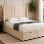 Sand Beige Super King Bed – Premium Upholstered 200×200cm Ottoman Frame with Generous Storage