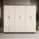 Premium White 6 Door Wardrobe – Spacious & Stylish Bedroom Storage