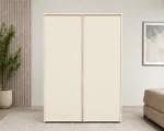Elegant 4 Door Wardrobe Design with 2 Mirror Panels and 2 Convenient Storage Drawers - Image 3