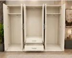Luxury Bedroom Storage Wardrobe with Six Doors and Center Mirrors - Image 3