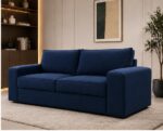 Modern Navy Blue 2-Seater Sofa | Elegant Luxury Living Room Couch - Image 5