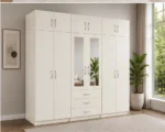 Elegant 6 Door Mirrored Wardrobe Practical Storage with 6 Drawers - Image 3