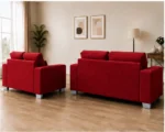 Stylish Sofa Set Red – Modern 3+2 Seater Seating for Elegant Living Room - Image 5