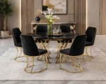 Elegant Dining Table and Chair Set | Spacious 6 Seater Family Dining Furniture