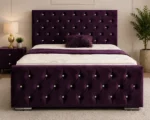 Royal Purple Florida King Size Bed – 180 × 200 cm 5ft Tufted Headboard with Mattress - Image 2