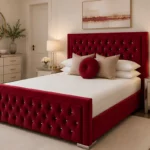 Burgundy Hilton 6ft Super King Bed – 200 × 200 cm Premium Tufted Headboard