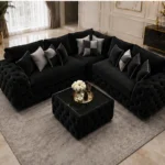 Luxury Ashton L-Shaped Sofa – Modern Elegant Tufted Fabric Couch