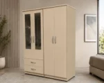 Elegant 4 Door Mirrored Wardrobe with 2 Mirror Panels and 2 Spacious Drawers