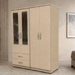 Elegant 4 Door Mirrored Wardrobe with 2 Mirror Panels and 2 Spacious Drawers