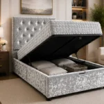 Silver Grey 3ft Storage Bed – Modern Single Ottoman Design with Padded Headboard