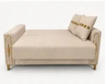 Luxury Turkish Sofa Bed – Cream Colure 3 Seater Sofa Bed with Gold Accents - Image 4