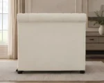 Contemporary White Velvet Emperor Bed - Elegant White Emperor Bed with Mattress - Image 6