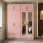 Large 4 Door Wardrobe with 4 Drawers & Full Length Mirrors