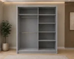 Large Modern Sliding Door Wardrobe with Mirror – Stylish Bedroom Storage Solution with Spacious Hanging Area, Multiple Shelves, Durable Construction and Space-Saving Design - Image 5