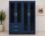 Luxury 4 Door Bedroom Wardrobe with 4 Mirrors, 2 Spacious Drawers and Ample Storage Space