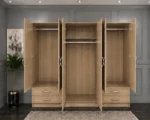 Stylish Mirrored Wardrobe with 6 Spacious Doors and Drawers | Modern Bedroom Furniture for Clothes, Bedding and Everyday Essentials - Image 4