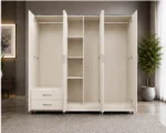 Premium White 6 Door Wardrobe – Spacious & Stylish Bedroom Storage - Image 2