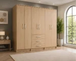 Modern Spacious Wardrobe with Drawers Six Door Design for Complete Storage - Image 2