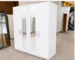 Stylish 4 Door Wardrobe with Full-Length Mirror Design – Modern Bedroom Clothes Storage Furniture - Image 4