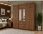 Contemporary 6 Door Bedroom Wardrobe 2 Mirrors with 6 Spacious Drawers - Image 2