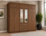 Contemporary 6 Door Bedroom Wardrobe 2 Mirrors with 6 Spacious Drawers - Image 3