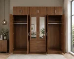 Contemporary 6 Door Bedroom Wardrobe 2 Mirrors with 6 Spacious Drawers - Image 4