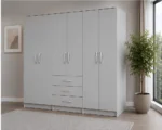 6 Door Wardrobe with 3 Storage Drawers Stylish and Functional Bedroom Furniture - Image 3