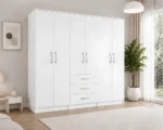 Complete 6 Door Wardrobe with 3 Drawers Spacious and Stylish Bedroom Storage - Image 2
