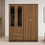 Premium Mirrored Wardrobe Featuring 4 Doors, 2 Mirror Panels and 2 Storage Drawers