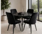 Stylish Round Dining Room Table with Four Comfortable Chairs - Image 5