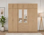 Premium 6 Door Wardrobe with Double Mirrors Generous Storage & 6 Bottom Drawers