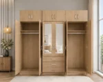 Premium 6 Door Wardrobe with Double Mirrors Generous Storage & 6 Bottom Drawers - Image 4