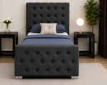 Modern Charcoal Black Florida Single Bed Frame - Luxury 3ft Bed