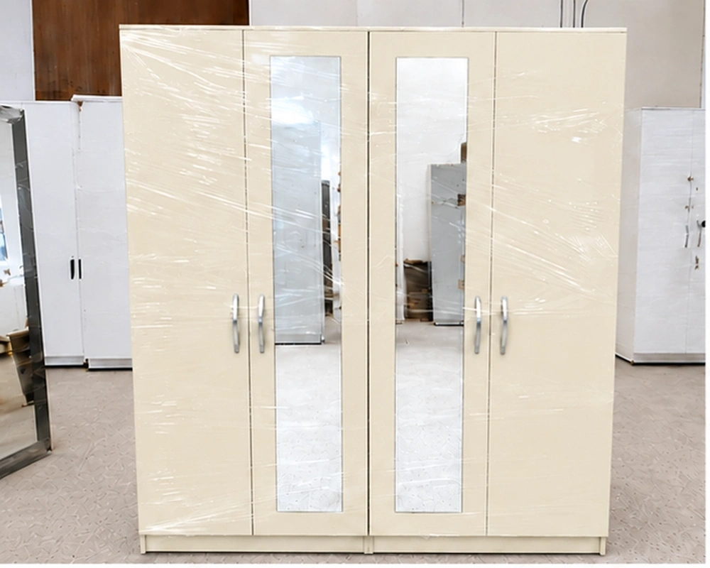 Stylish Bedroom Storage Large 4 Door Wardrobe with Full-Length Mirror Doors – Stylish Contemporary Bedroom Furniture - Image 1