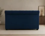 Designer Blue Upholstered Sleigh Double Bed - Premium Bed Frame - Image 4