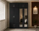 4 Door Mirrored Wardrobe with 4 Drawers – Stylish Bedroom Furniture