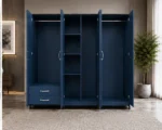 Navy Blue 6 Door Wardrobe – Spacious Contemporary Bedroom Furniture - Image 2